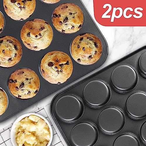 Zestaw nieprzywierających patelni do muffinek – 7 cm patelnie do pieczenia idealnych ciast księżycowych, ciasteczek, budyniu Yorkshire, mini hamburgerów i nie tylko, idealne do łatwego pieczenia i