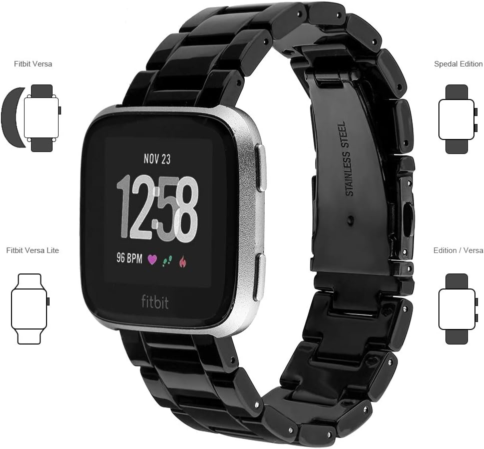 Super Cheap 🛒 FIANO Compatible with Fitbit Versa/Versa 2/Versa Lite Bands Resin Fashion Smartwatch Replacement Wristband Strap for Women Men (Rainbow)