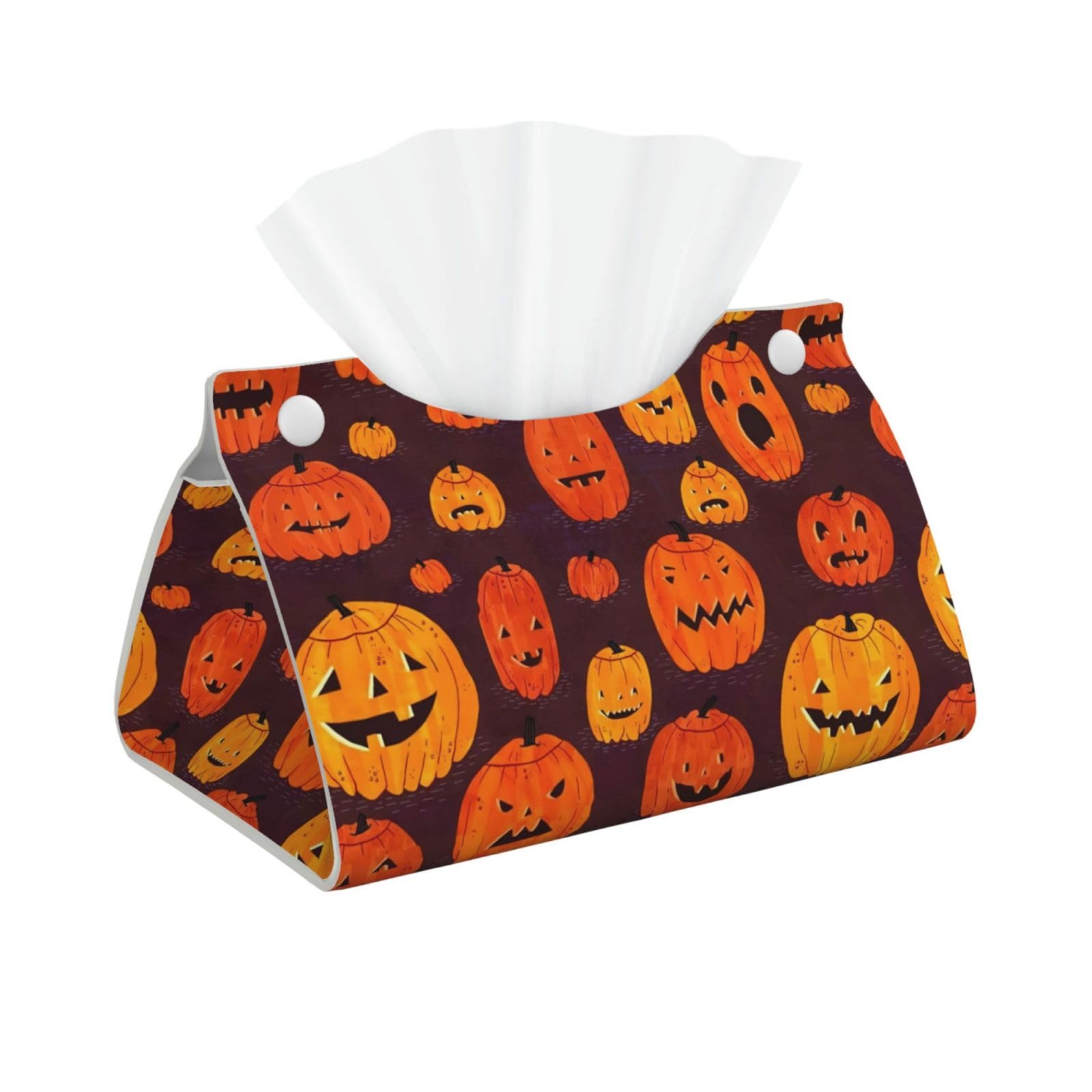 Halloween Pumpkin Print Long Tissue Box Cover Tissue Dispenser Box For Living Room, Office, Car, Bathroom