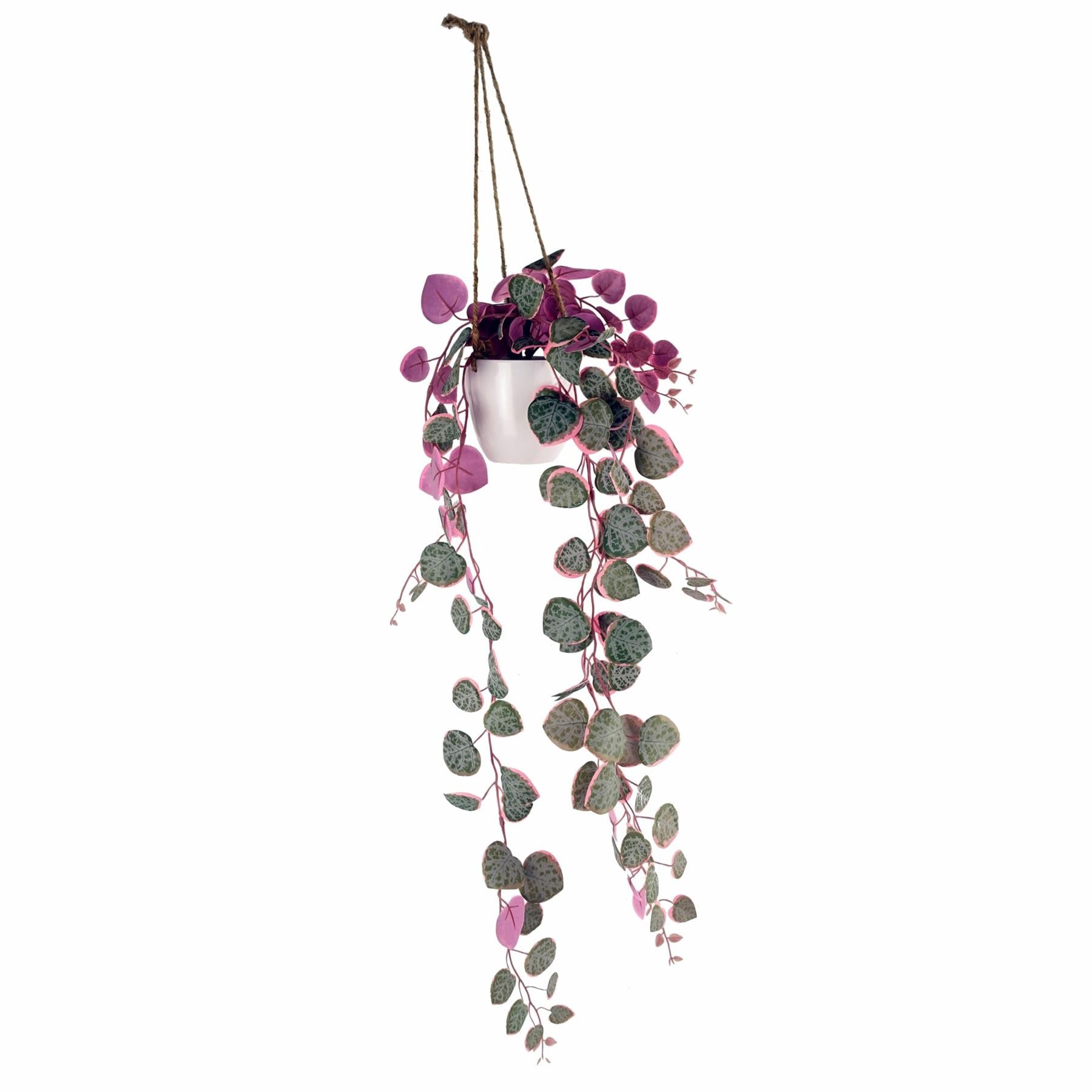 Leaf 90Cm Artificial Potted Trailing Hanging Pink Plant RealisticString Of Hearts from B&Q