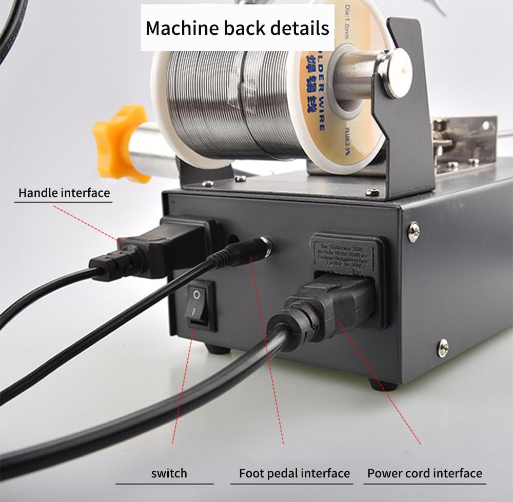 Alimentatore automatico per saldatura con interruttore a piede/manuale, riscaldamento rapido per saldatura e riparazione PCB, soluzione di saldatura efficiente per elettronica e progetti fai da te