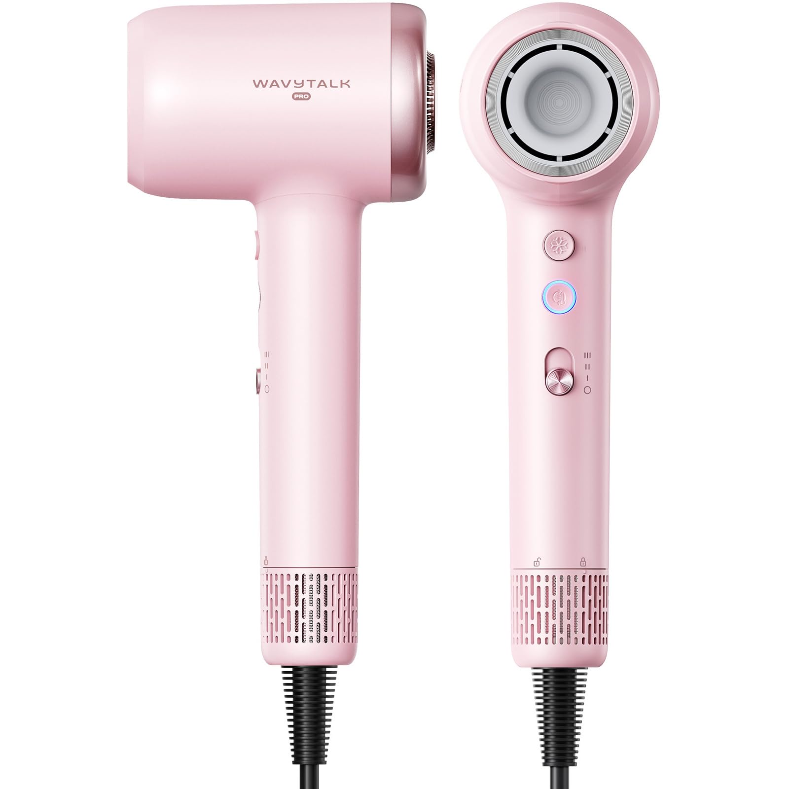 Hair Dryer, Wavytalk Turblow Pro Fast Drying Blow Dryer, High Speed Hair Dryer for Women with 110,000 RPM, Pro Negative Ions for Reduces Damage, Frizz Smoothing, 3 Speeds &3 Temps, One Cool Shot, Pink