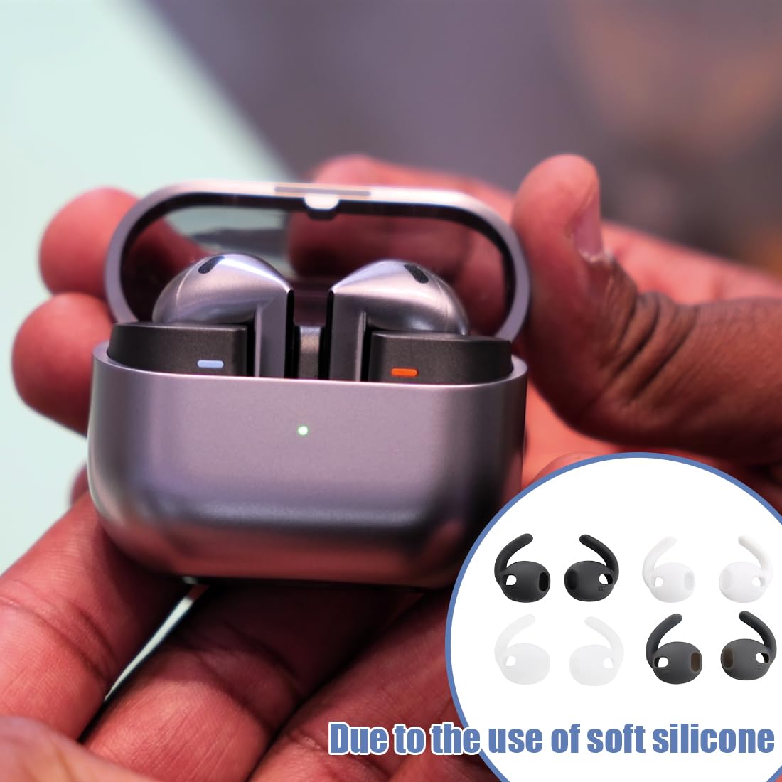 4 Paia Orecchie in silicone per Sams ung Galaxy Buds3, Antiscivolo di ricambio per Galaxy Buds3, SM-R50