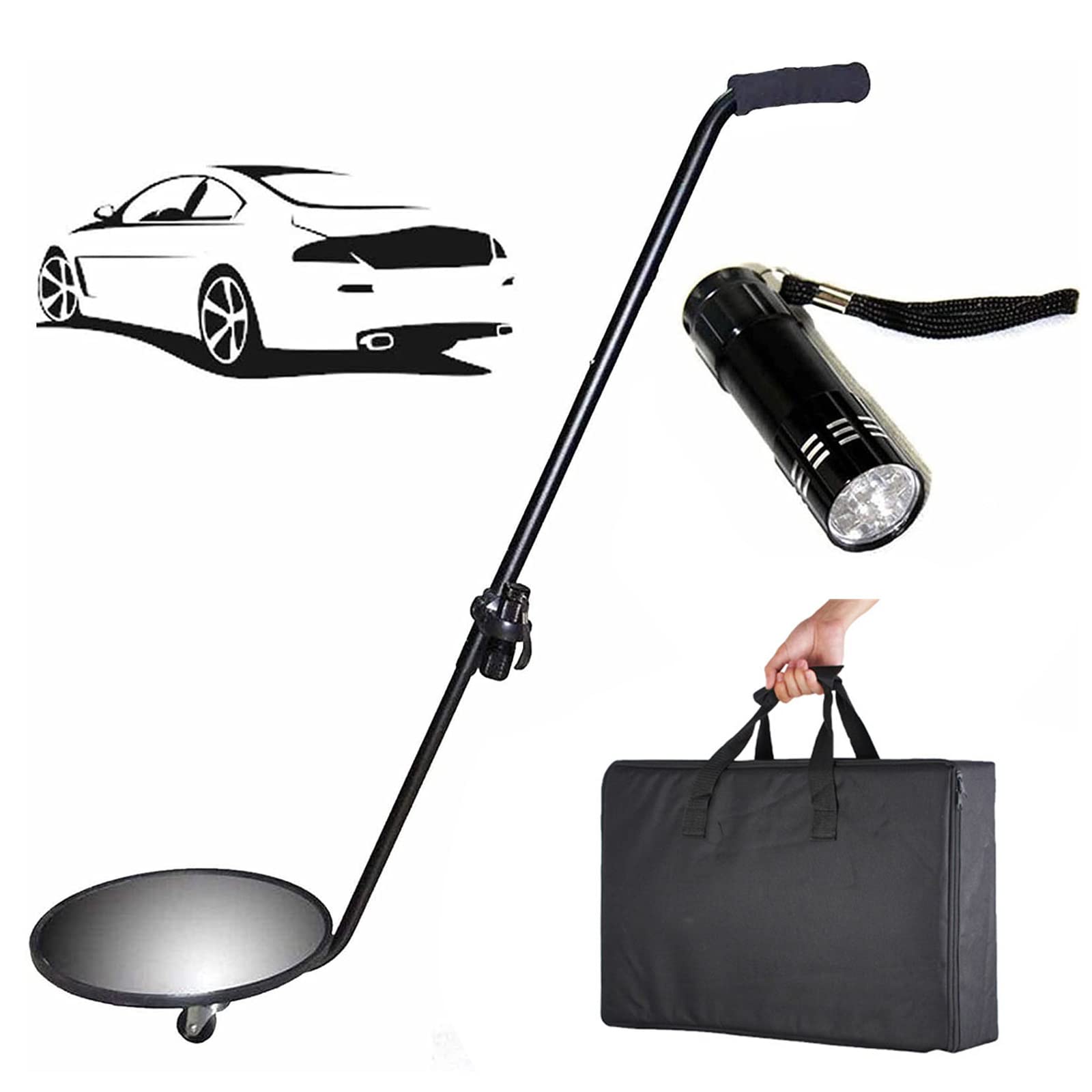 YNIYUJKL Under Vehicle Inspection Mirror, Telescoping Security Mirror With Wheels & Led Light, Visual Vehicle Equipment For Car Workshops, Mechanics, Inspectors