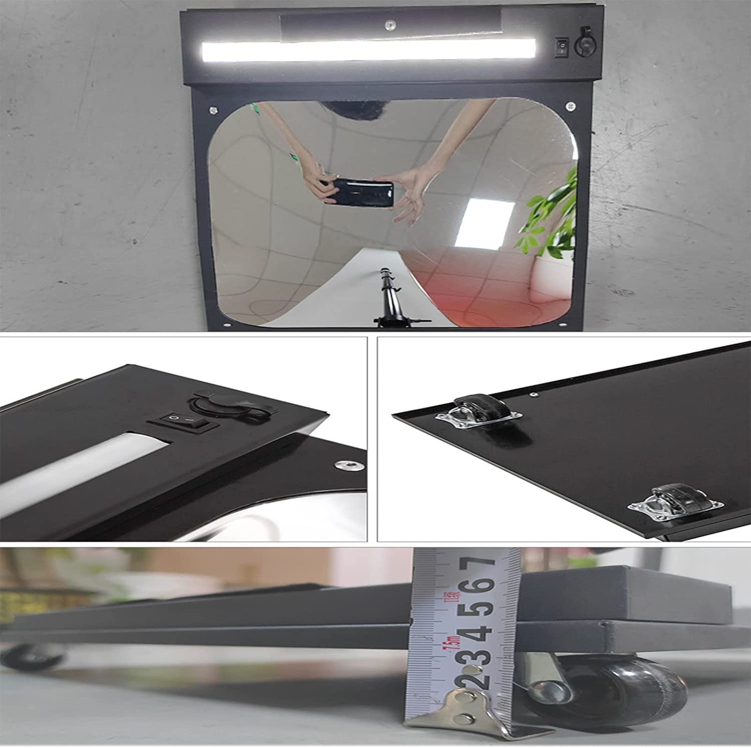 Telescoping Inspection Mirrors lustro samochodowe Lustro domowe pod lusterem inspekcji pojazdu, ze światłem LED,Lusterko do kontroli podkostnej, Regulowane,