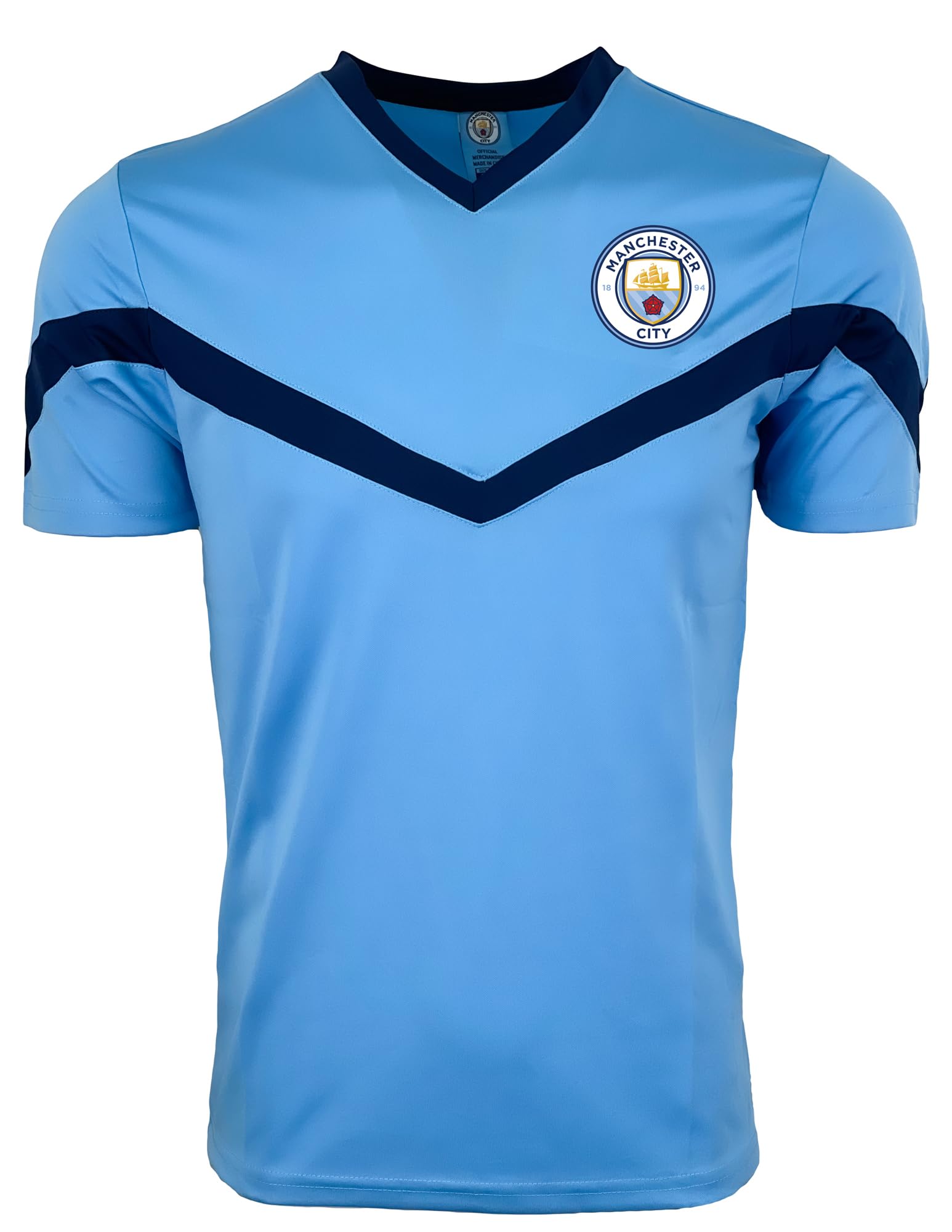 Icon Sports Boy's Soccer Training Jersey, Youth Short Sleeve Tee Shirt (Youth Large) Blue