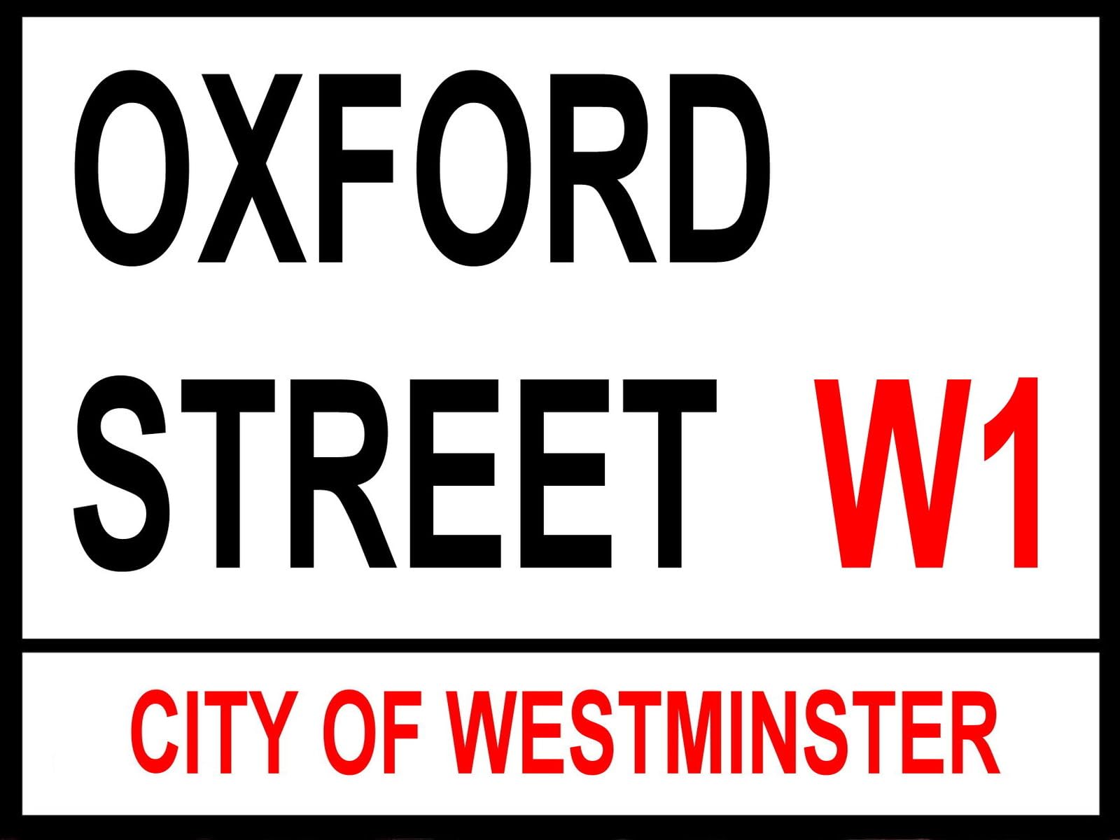 Yelacecca Tin Sign A38242 London Street Sign Oxford Street Metal Aluminium Sign Street Sign 8X12 Inches