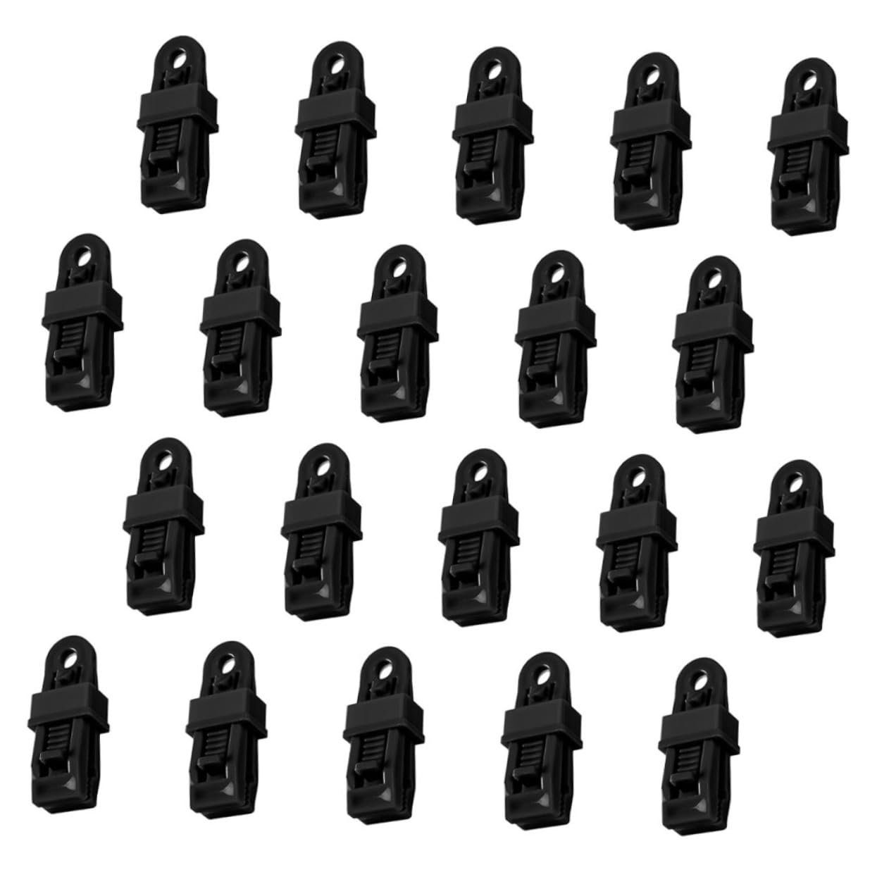Lot de 12 Pinces Robustes pour bâches, adaptées aux tentes, bâches, Camping-Cars, auvents de Jardin et Housses, Noir Lot de 12 Pinces Robustes pour bâches, adaptées aux tentes, bâches, Camping-Cars, auvents de Jardin et Housses, Noir