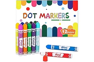 12-Color Bingo Daubers - Washable Dot Markers for Kids