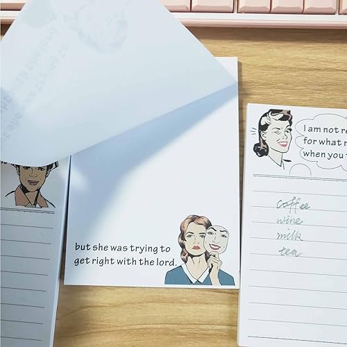 Miniatura 6 de DUGUTUL 4 divertidos blocs de notas novedosos, 4 x 5.5 pulgadas, 200 hojas, regalos para compañeros de trabajo para mujeres, divertidos bloc de