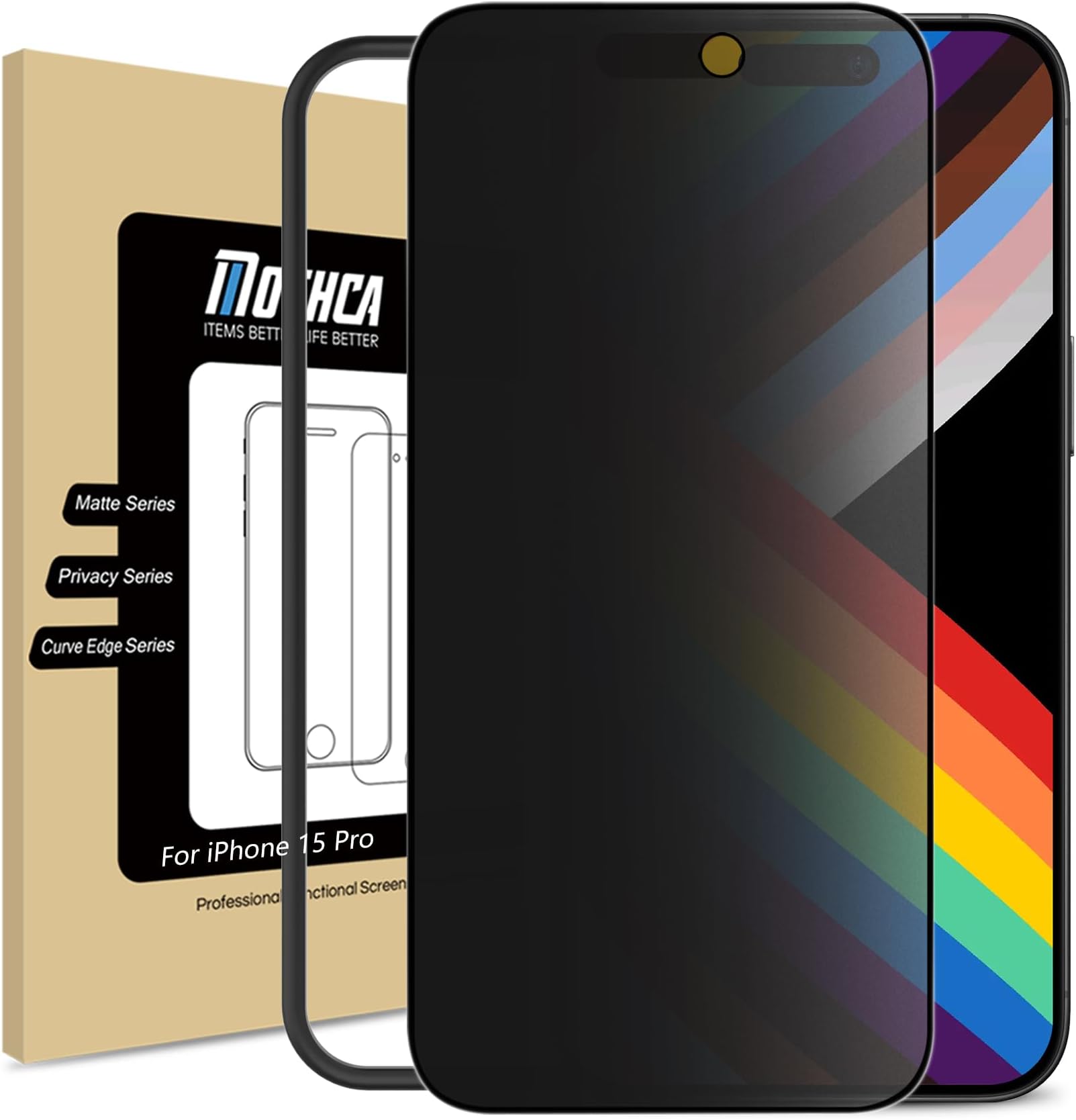 Anti Spy Matte Tempered Glass for iPhone 15 Pro