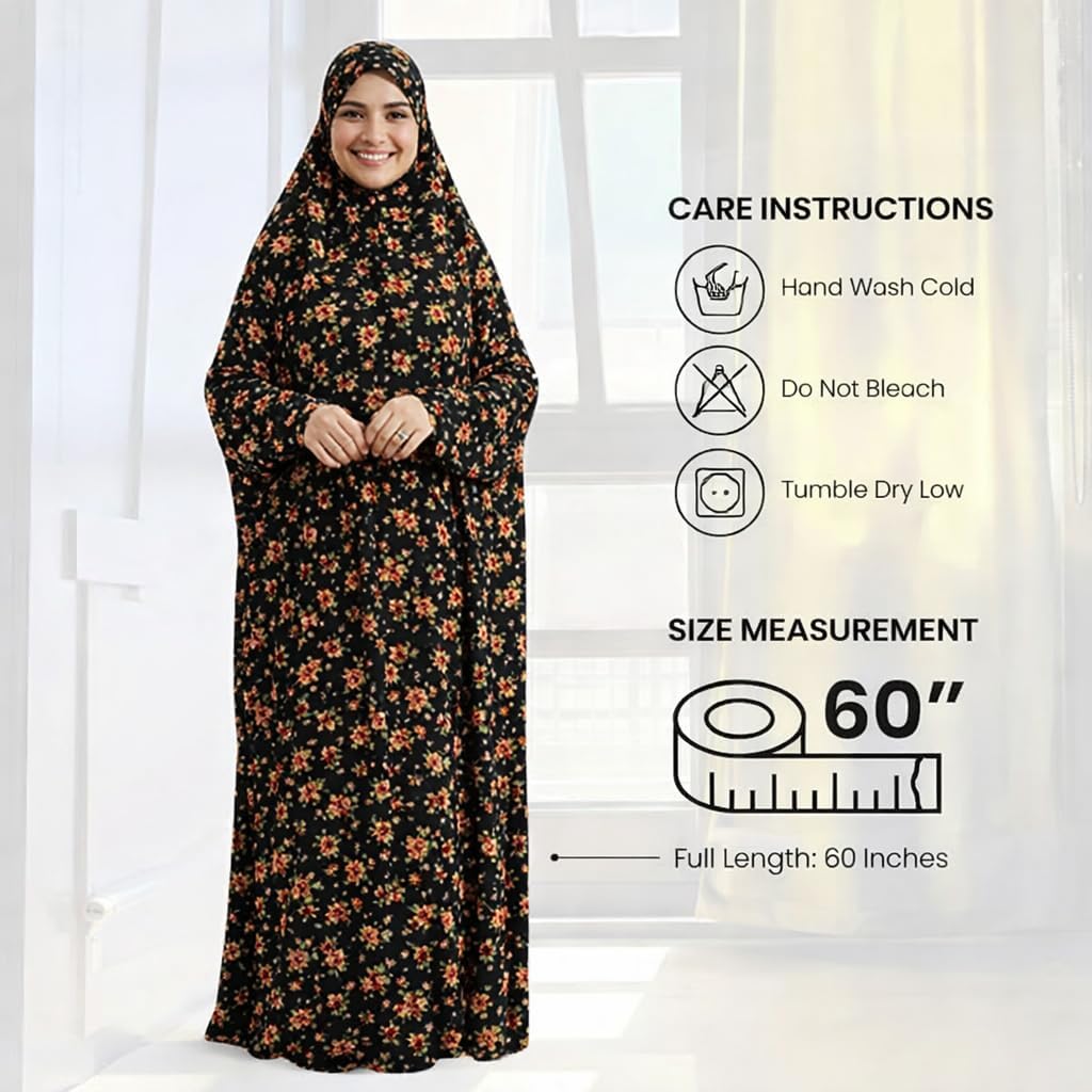 Women’s Prayer Dress – One-Piece, Lightweight, Beautiful Galaxy Design, Soft Fabric, Easy to Wear, Free size fits most, Mother & Child matching set.