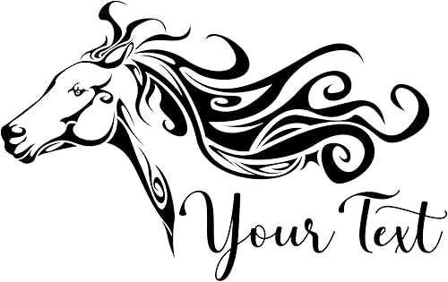 Personalized Name Horse Head Vinyl Wall Decal for Girls or Boys Bedroom  Custom Art Decoration Sticker for Home, Office, Cabin, Stable  Pink, Blue,