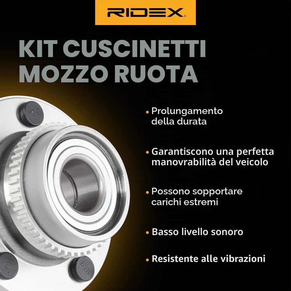 RIDEX 654W0273 Kit cuscinetto ruota Posteriore Cuscinetto ruota integrato nel mozzo Compatibilità con TOYOTA Yaris Hatchback P9
