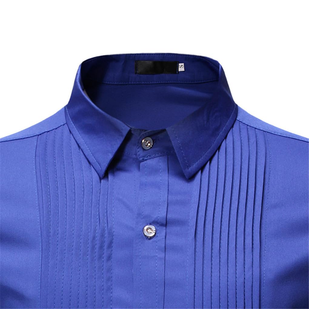 Camicie da uomo, Solido Slim maniche lunghe Blazer, Camicie da sposa smoking