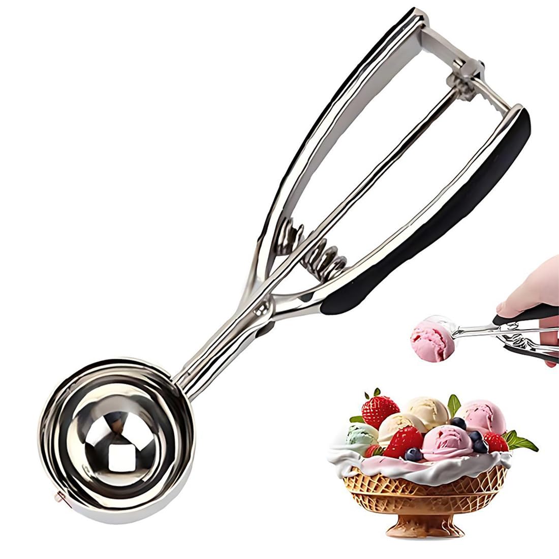 Paletta per gelato in acciaio inox 6 cm, porzionatore gelato, dosatore gelato