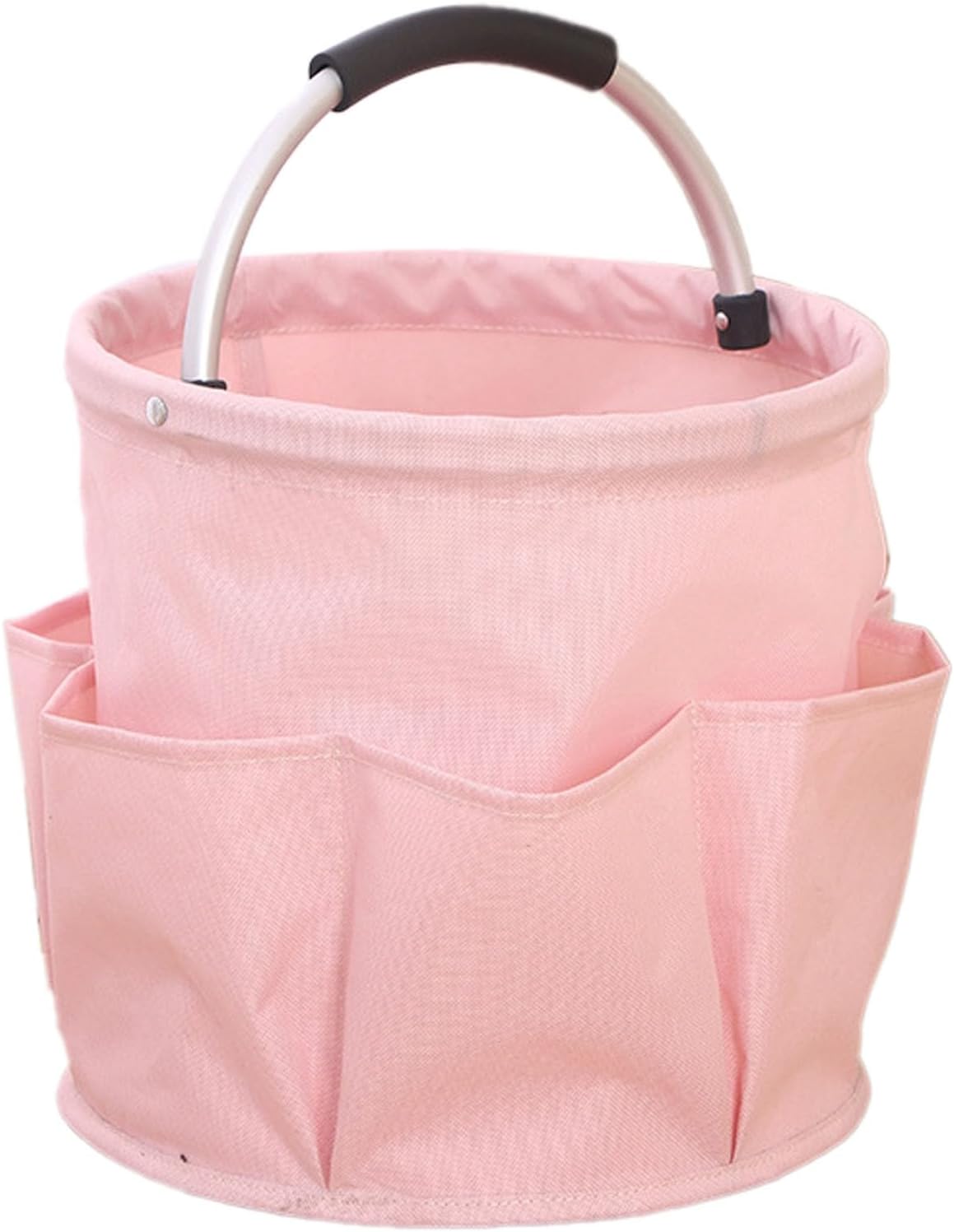 Cleaning Caddy with Handle, Portable Folding Garden Tool Basket, Storage Bag for Outdoor Picnic Organizer for Tools, Towels, and Outdoor or Bathroom Storage (Pink)