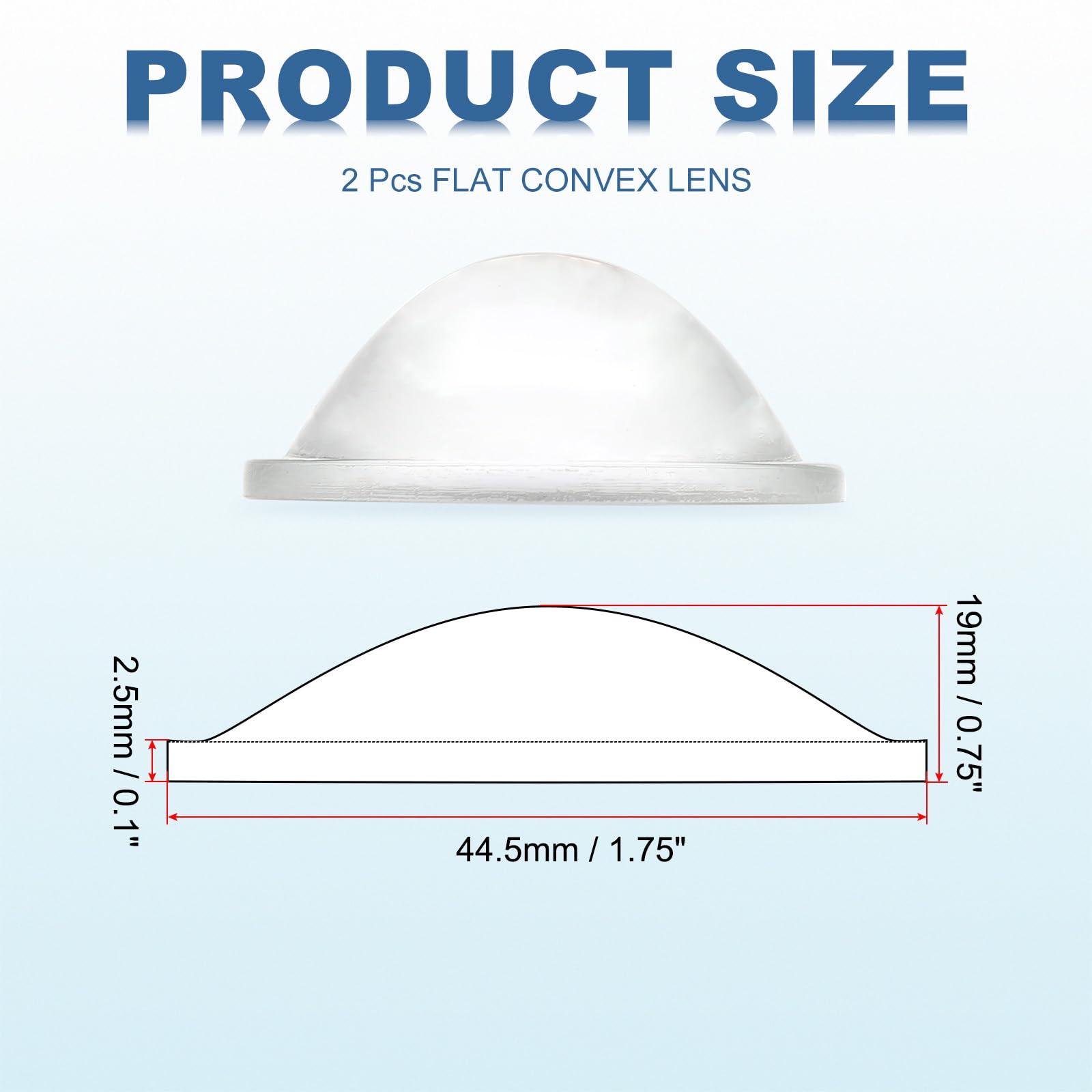 PATIKIL Diameter 44.5mm Flat Convex Lens - Image 2
