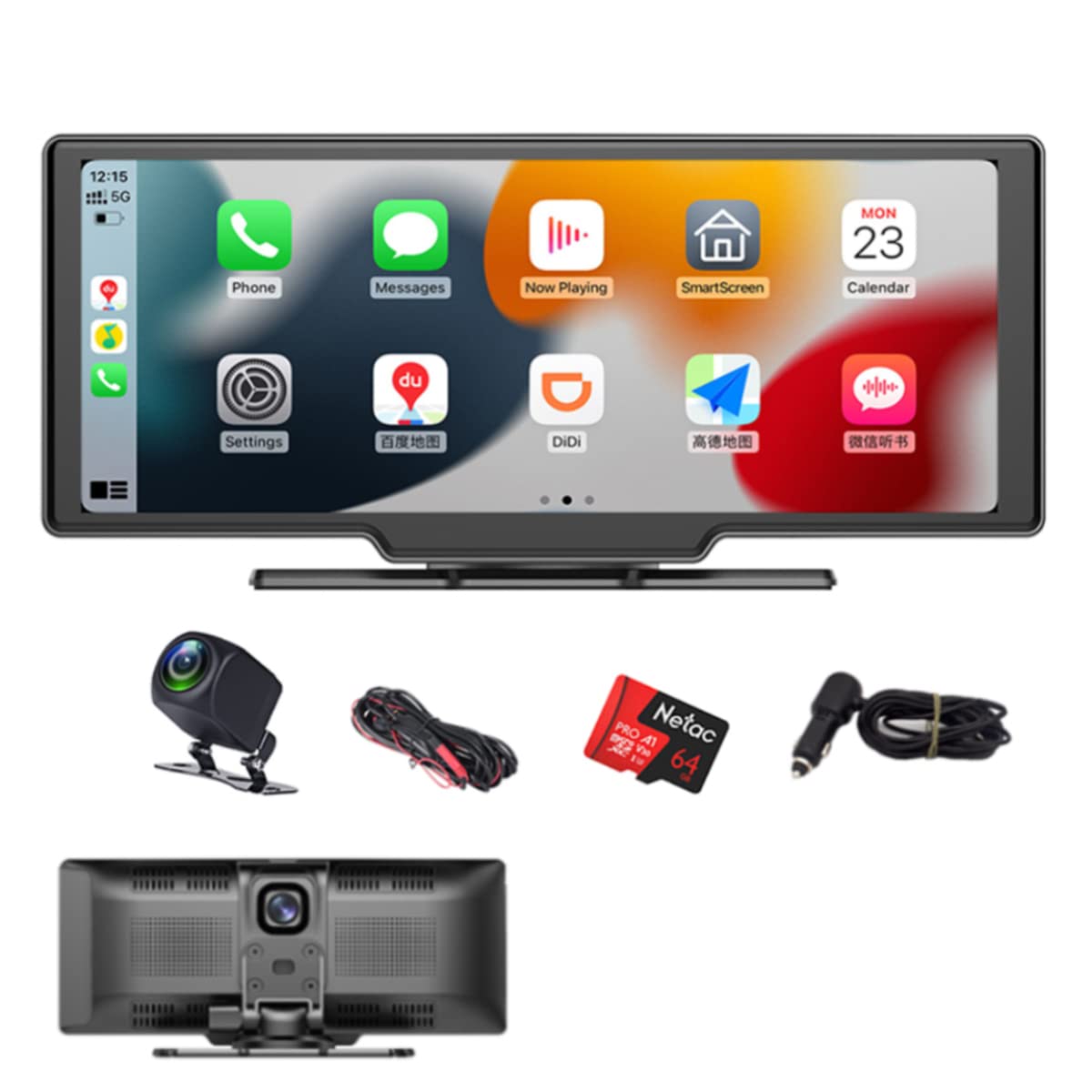 Amazon | カーラジオ ダッシュカム CarPlay and Android Auto 10インチ  