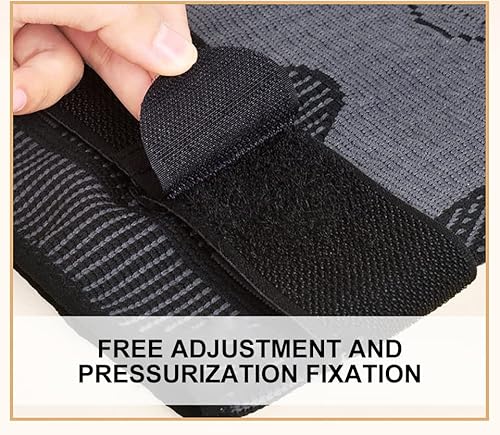 Hymic Tourmaline Acupressure Self Heating Knee Pads, Mugwort Acupressure Shaping Knee Pads, Acupressure Self-Heating Shaping Socks, Wormwood Self-Heating Knee Sleeve (Xl, A-Black) #TOP4