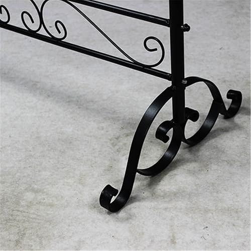 Miniatura 4 de Mlaea Percha de estilo europeo, soporte de exhibición resistente con 3 rieles colgantes para edredones, toallas, sábanas, tendedero de pie para