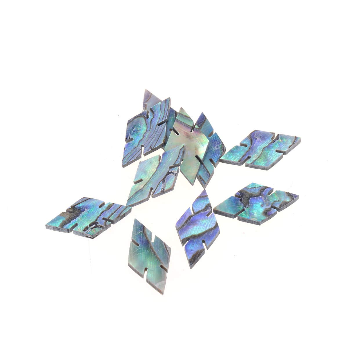 Pro 14.5mm Natural Paua Abalone Shell Diamonds Snowflake Guitar Fretboard Inlay Dots (Set of 10)