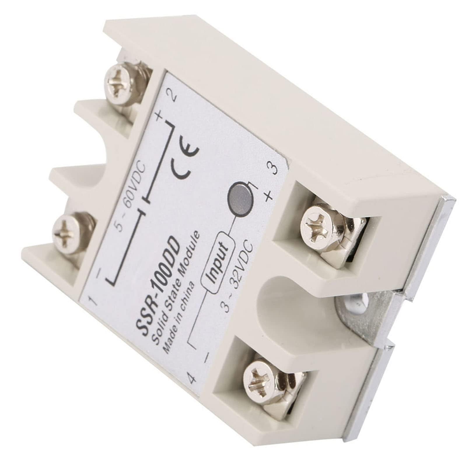 Relais Statique SSR-100DD 100A DC 3-32V Entrée 5-200V DC Sortie Haute Sensibilité Module de Relais DC à DC Normalement Ouvert