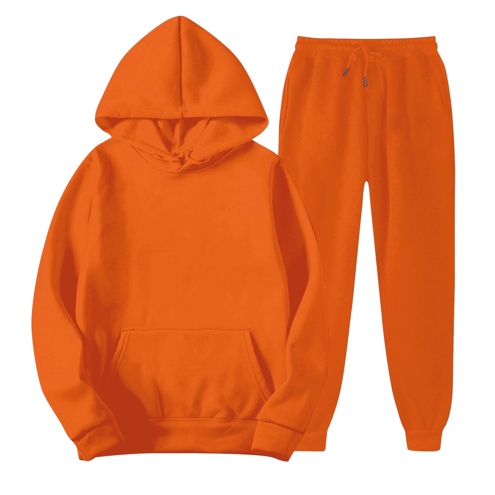 Generisch Set da 2 pezzi per donna – tracksuit da donna baggy autunno abbigliamento comodo tuta tuta a maniche lunghe felpa baggy pantaloni jogging Y2K con cappuccio con tasche con cappuccio
