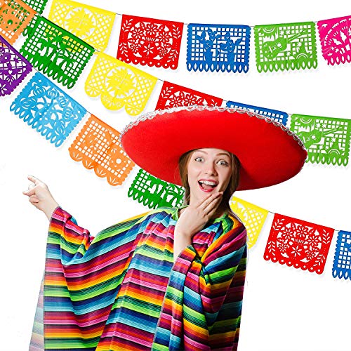 Boao Mexican Party Banners Papel Picado Fiesta Hanging Banner Large Plastic Cinco De Mayo Fiesta Banner Decorations Mexican Paper Banners For Party Supplies (3 Packs) #TOP6