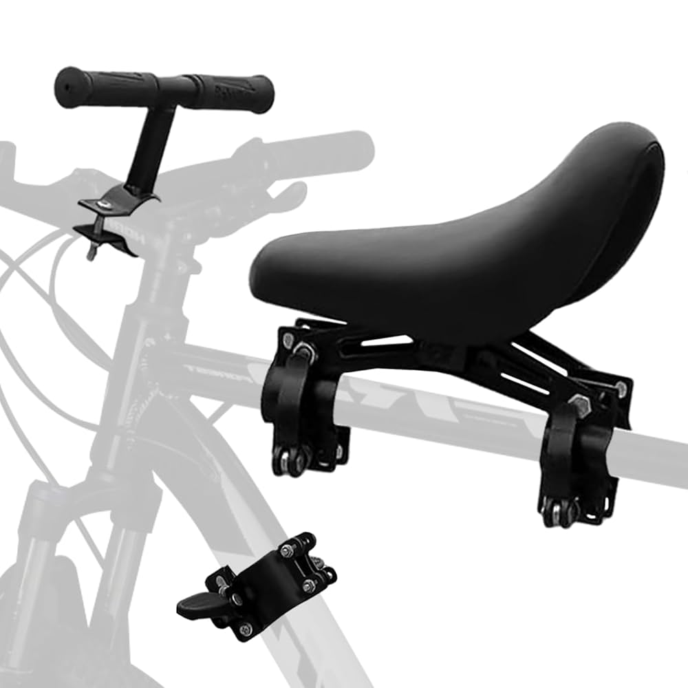 Seggiolino Anteriore Per Bici Bambini - Lega Alluminio, Pelle, Rimovibile Per Mountain Bike
