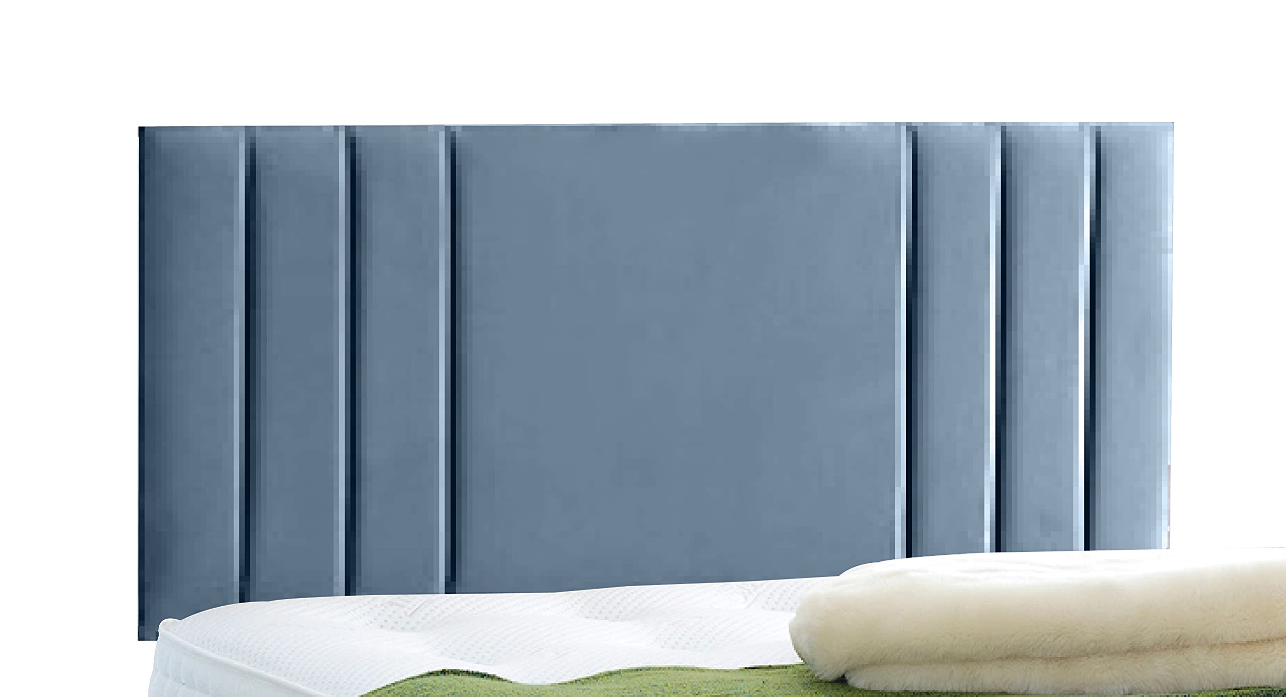 Affordable Contemporary Luxury Rio Headboards in Elegant Plush Velvet (6FT Super King- Height 24", Sky) — image 1