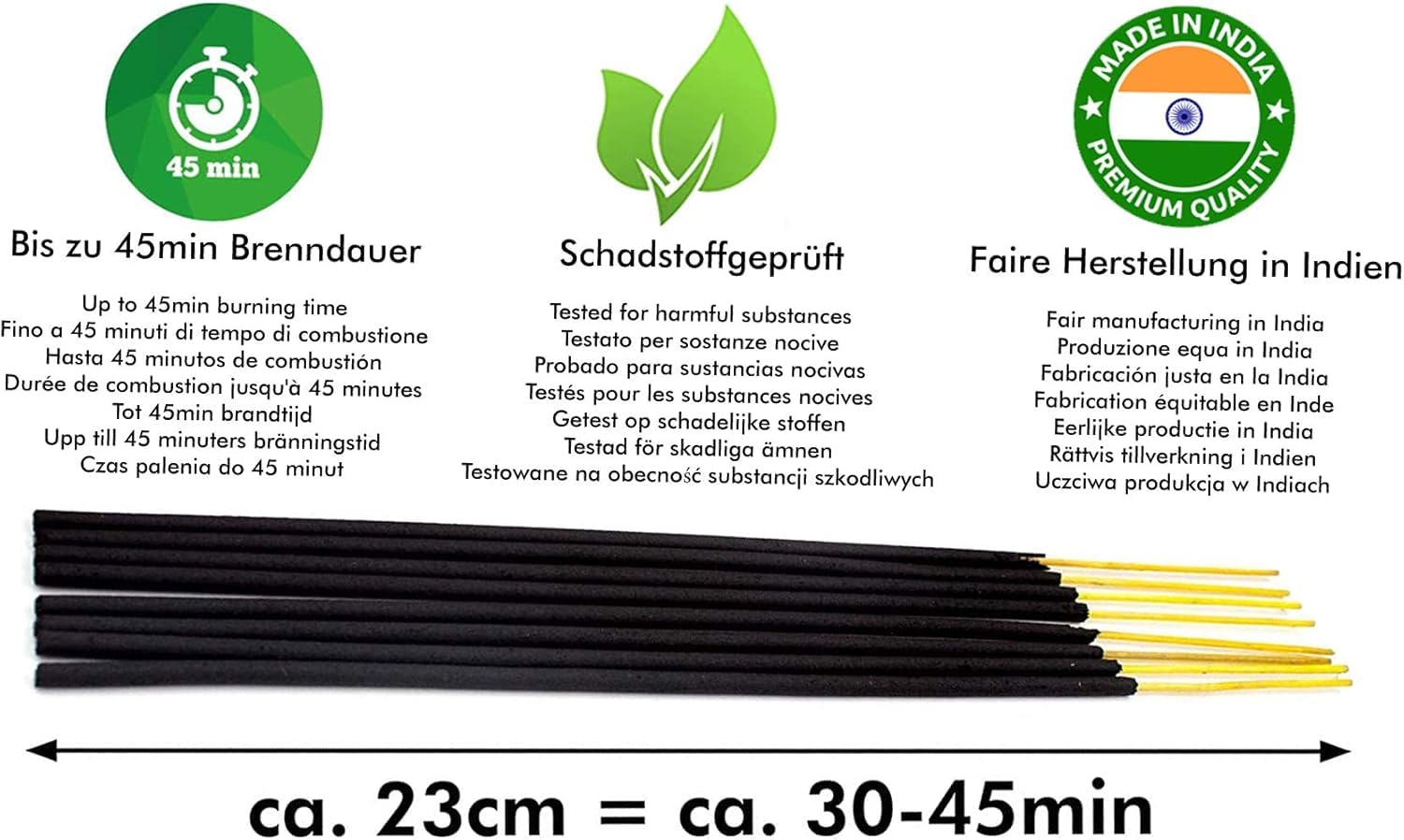 Zestaw kadzidełek XXL - 26 zapachów m. in. z różą, drzewem sandałowym, wanilią, cytronelą, Nag Champa. Indyjska mieszanka