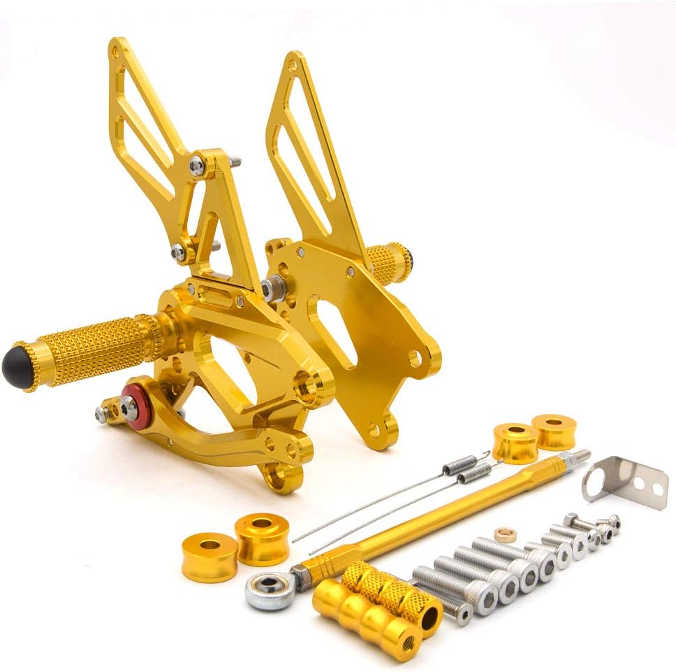 FXCNC CNC Billet Motorcycle Adjustable Rearsets Foot Pegs Rear Set Compatible with SV650 SV650S SV650X 2015 2016 2017 2018 2019 2020
