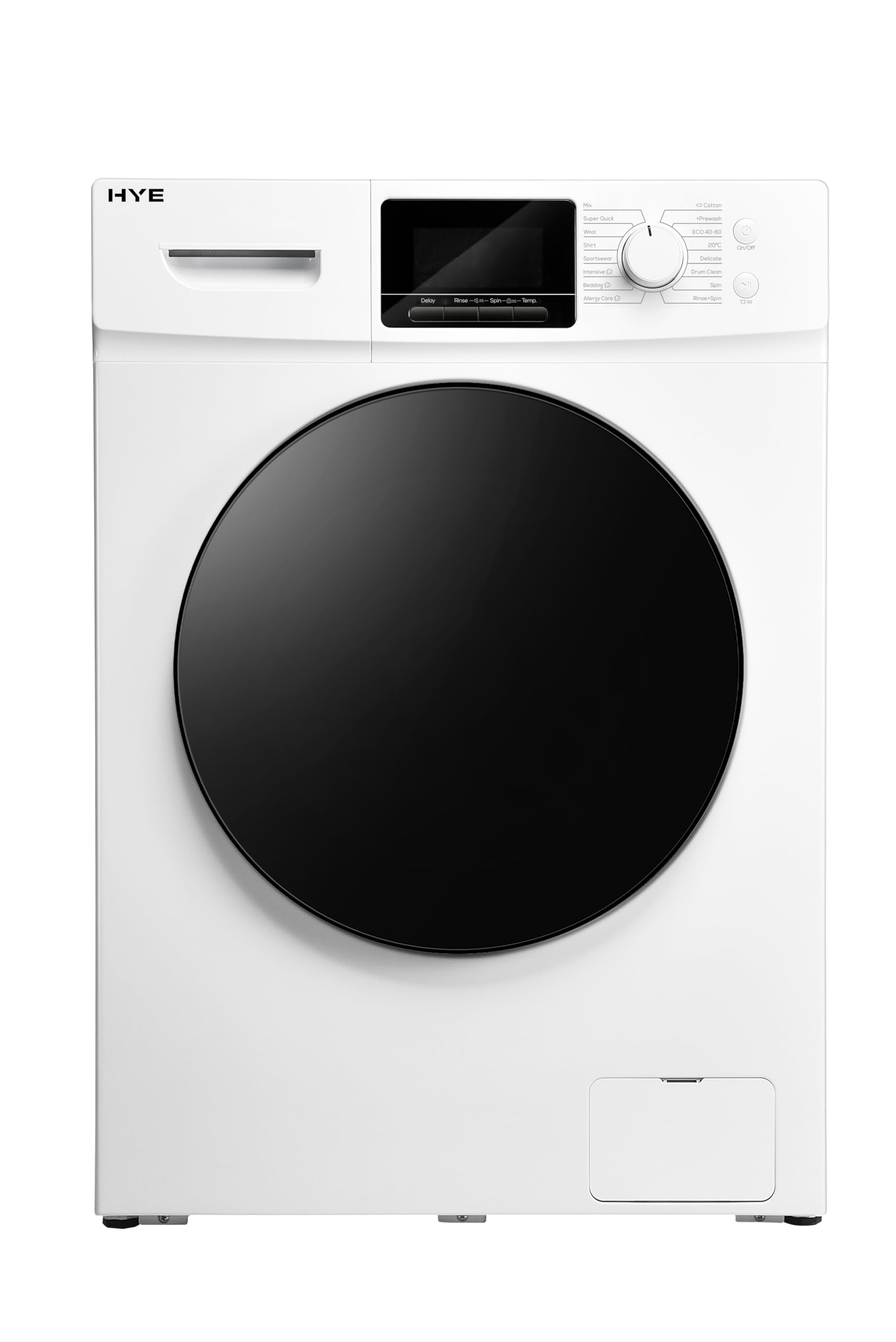 HYE Washing Machine - Washer, 10KG Drum, 1400RPM, A Energy Rating, 60CM Width, Freestanding Design, Quiet 76 dB Operation, 16 Programs, Quick & Eco Wash, Perfect For Busy Households - W0110RT14W07 - 2