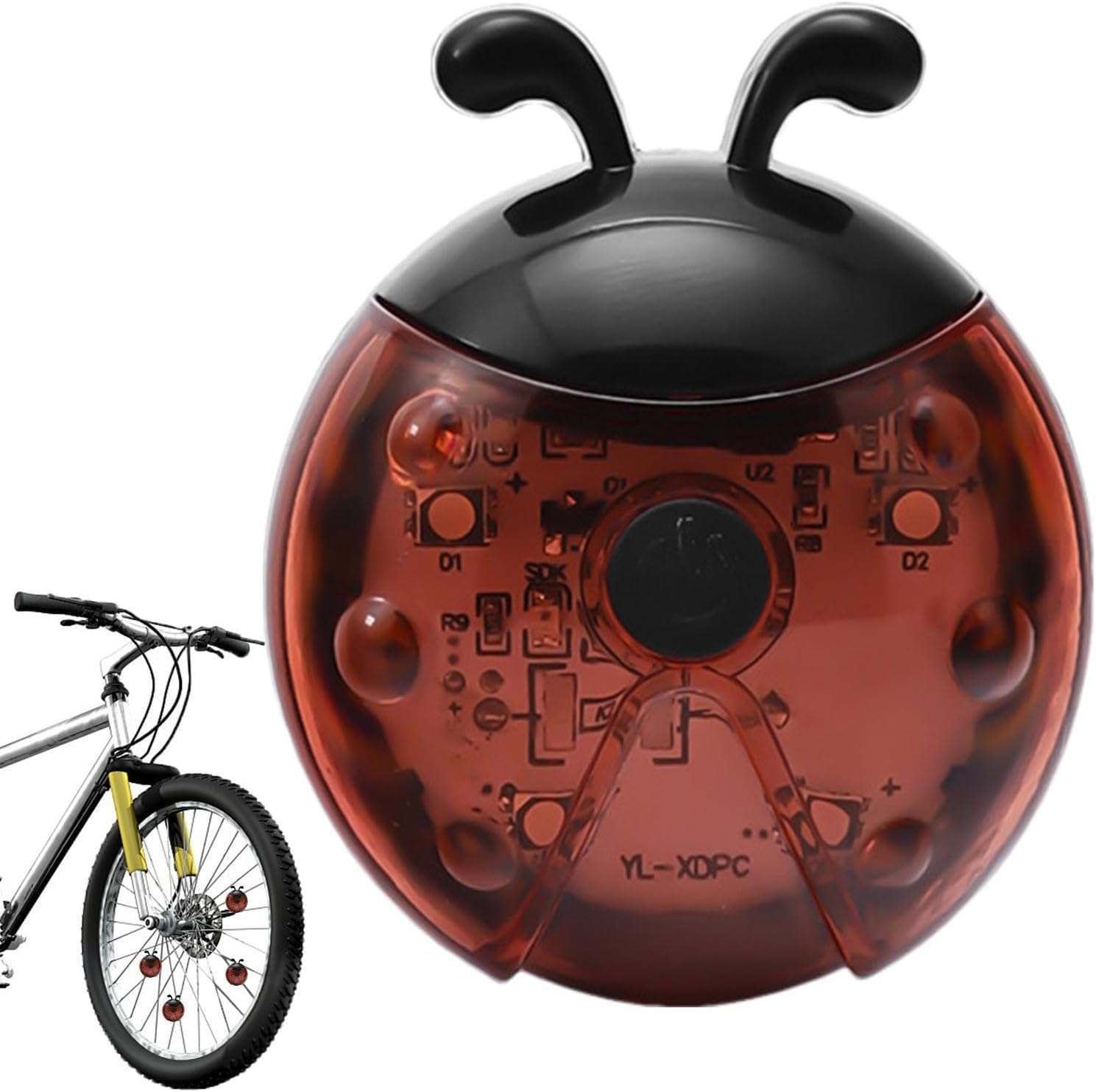 Amazon.co.jp: 用自転車ライト,用防水安全ホイール自転車てんとう虫 