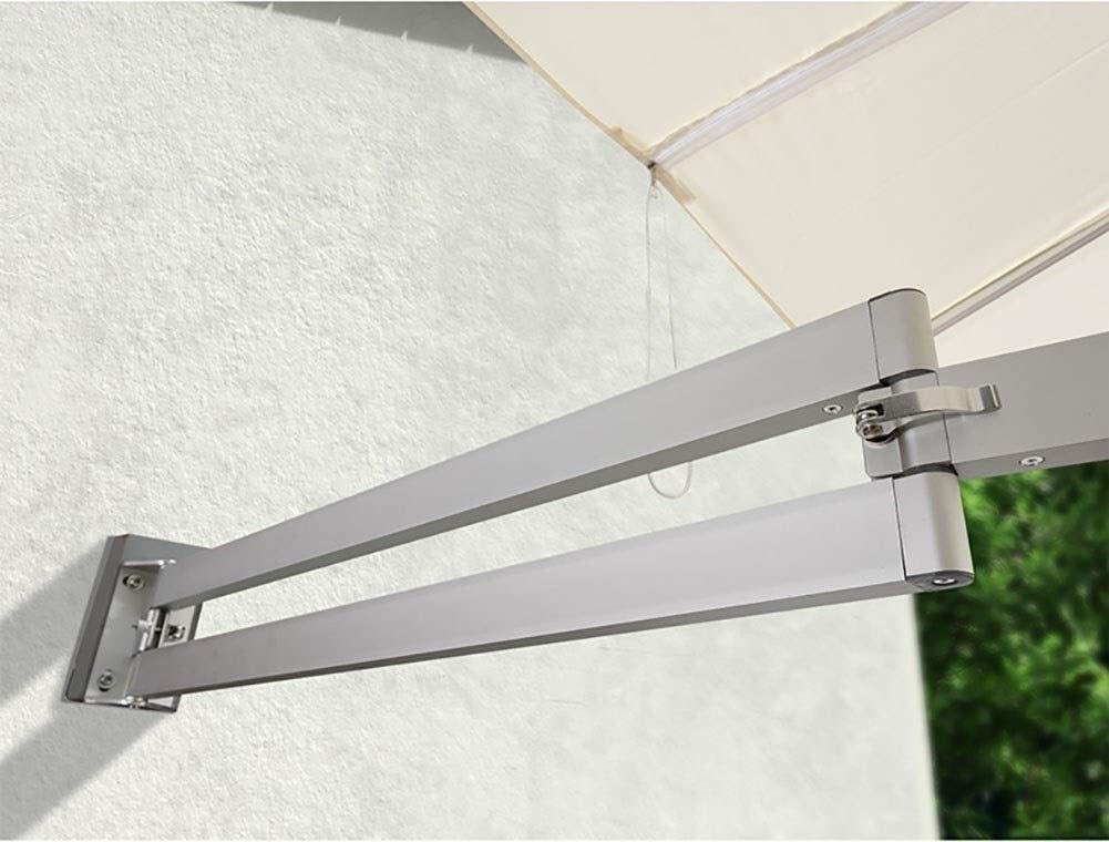 LYGSWDB Parasole 2,5 m ścienny balkonowy parasol tarasowy, meble ogrodowe środkowy kwadratowy montowany na ścianie wspornikowy uchylny parasol przeciwsłoneczny z metalowym słupkiem, biały