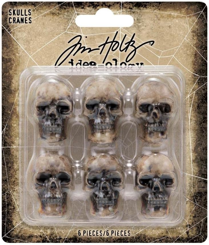 Idea-ology Tim Holtz 2022 Skulls - Resin - Bundle of 2 Packages, Ivory, (TH94270x2)