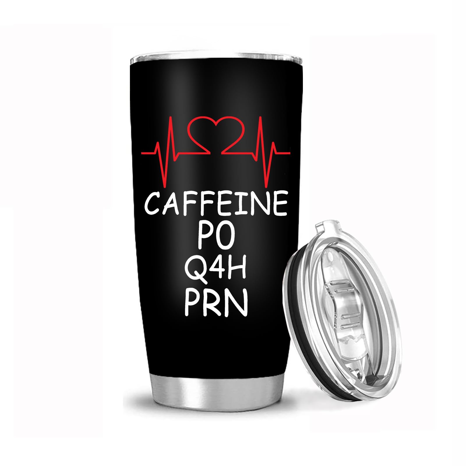 Tasse Isotherme 16 Oz Infirmière - Motif Cœur Et Stéthoscope, Acier Inox, Neuve, Marque MIP