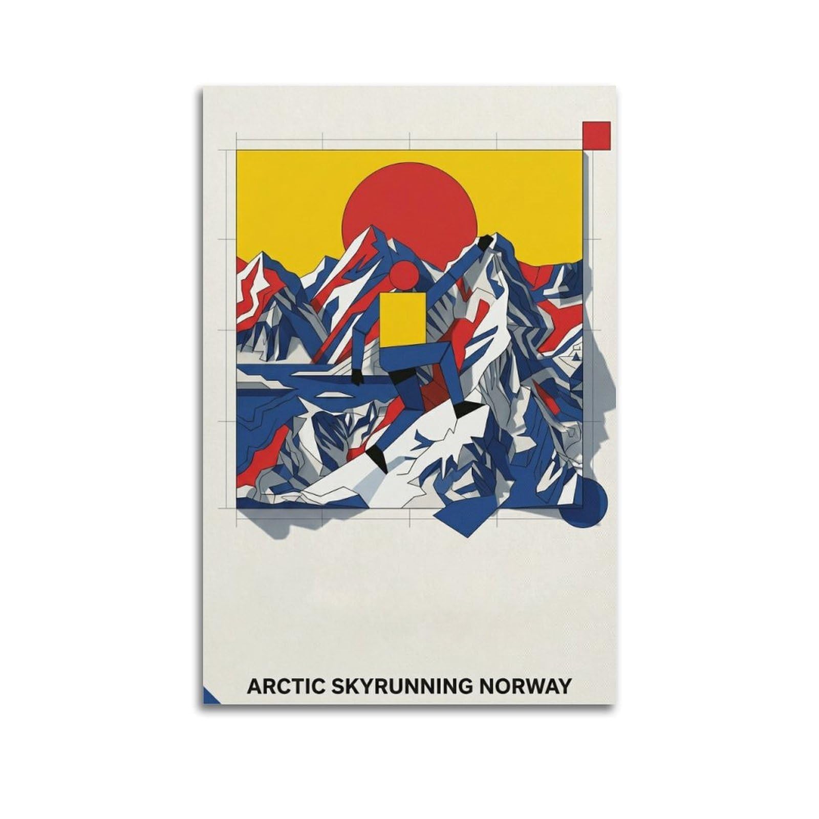 XKUGA Bauhaus Abstract Sports Norway Runner Travel Poster Modern Decorative Canvas Prints - Ideal Wall Art for Family, Man Cave, Game Room, Boys & Girls Bedroom 24x36inch(60x90cm)
