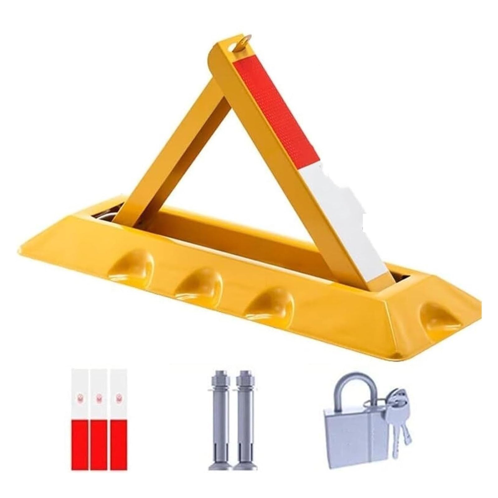 CWCQGH Car Parking Space Lock, Security Folding Lock, Car Pole Triangular, Heavy Duty Security Bollards (70CM)