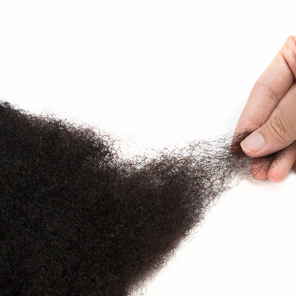 QUEEN VIRGIN REMY Afro Kinky a Bulk Capelli Umani per Estensioni Dreadlock Riparazione Ciocca 40,6 cm Colore Nero Naturale, Twist Trecce Afro Kinky Capelli Umani per Locs 1 Pacco 50 Grammi