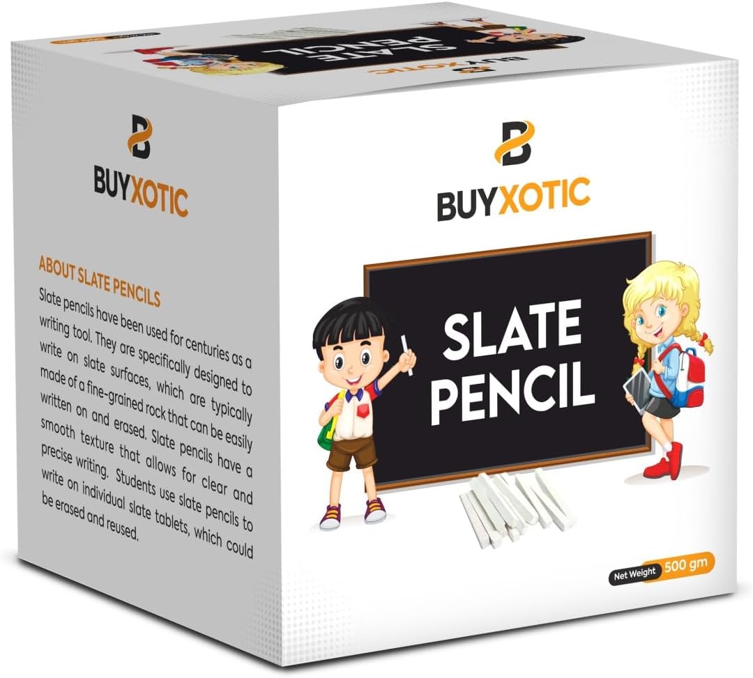 BUYXOTIC Premium Thick Slate Pencils Box, Indian White