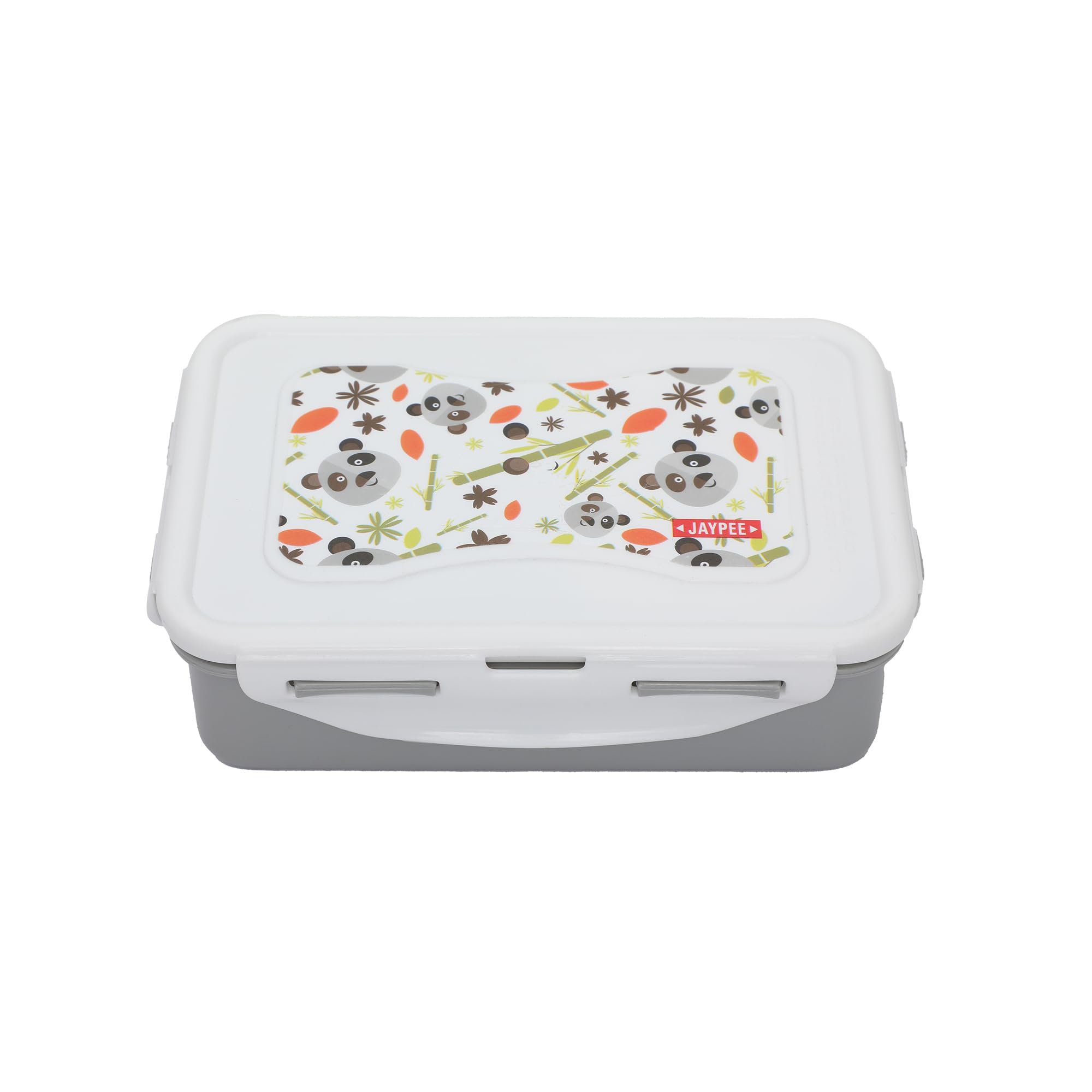 JAYPEE Nutter Butter Plastic 2 Container Lunch Box with Spoon | Tiffin Box with Silicon Seal |BPA Free, Grey, 750 ml |Suitable for School Kids - Image 5 thumbnail