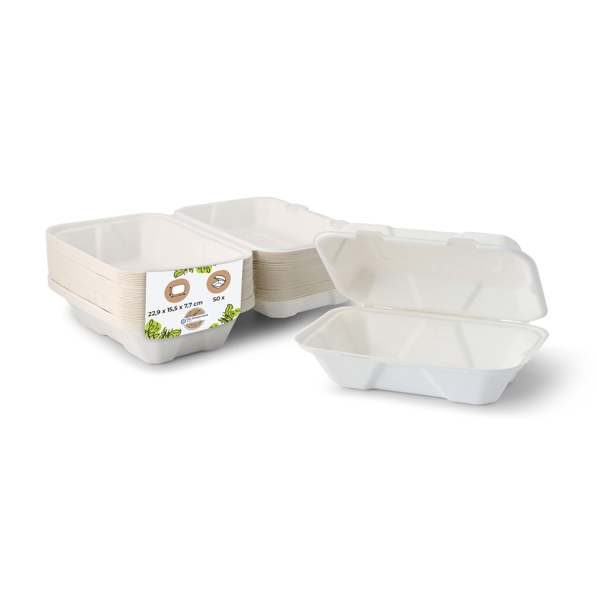 BIOZOYG Box per hamburger con coperchio ribaltabile I 50 | FindTheDeal