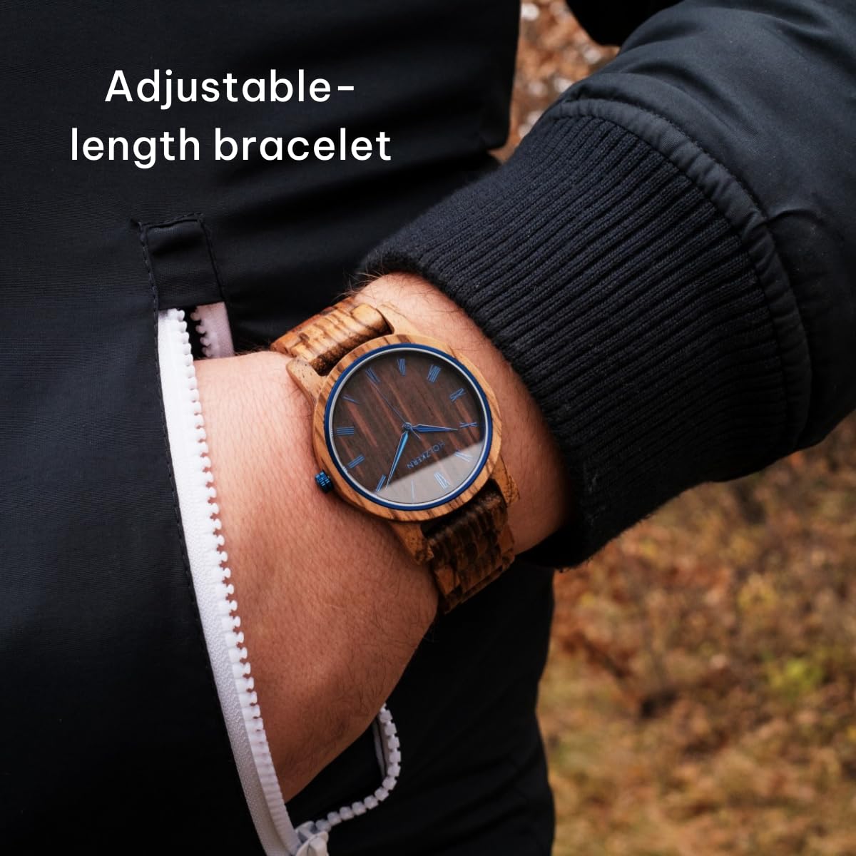 HOLZKERN Armbanduhr Quarz Herbstmorgen Zebrano/Wenge 9120078332702 | außergewöhnliche Unisex-Uhr für Frauen und Männer,