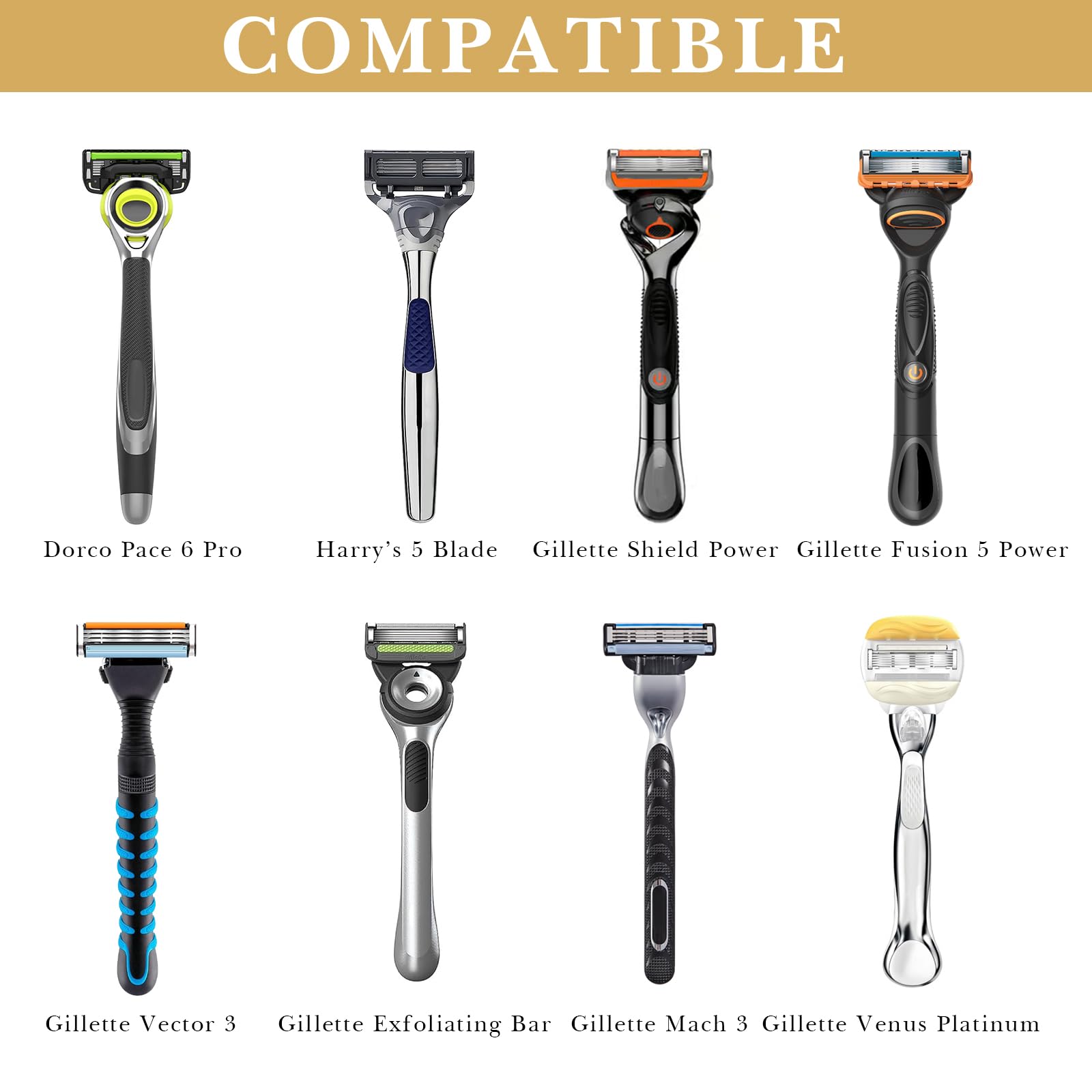 Linkidea Razor - Custodia da viaggio rigida, portatile, compatibile con Gillette Fusion5 Power & Mach3, custodia protettiva da viaggio per rasoio (blu navy)