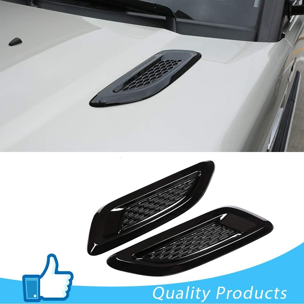 Burnmoto 2Pcs Gloss Black Dummy Hood Vent Slat air Wing Trim 2Pcs Cover for Land Rover Discovery Sport Range Rover EVOQUE 2011 2012 2013 2014 2015 2016 2017 2018