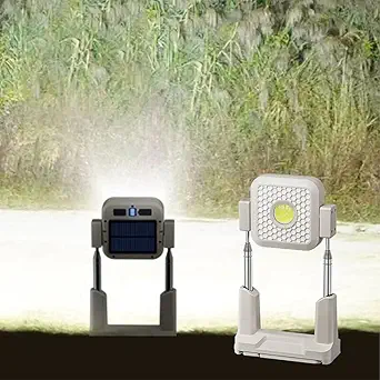 LEVGRY Rechargeable LED Floodlight ? Portable Work Light with Solar & 10000 mAh USB Rechargeable Lamp Lighting Modes ? Ideal for Camping, Fishing, Emergencies, Garages, Workshops