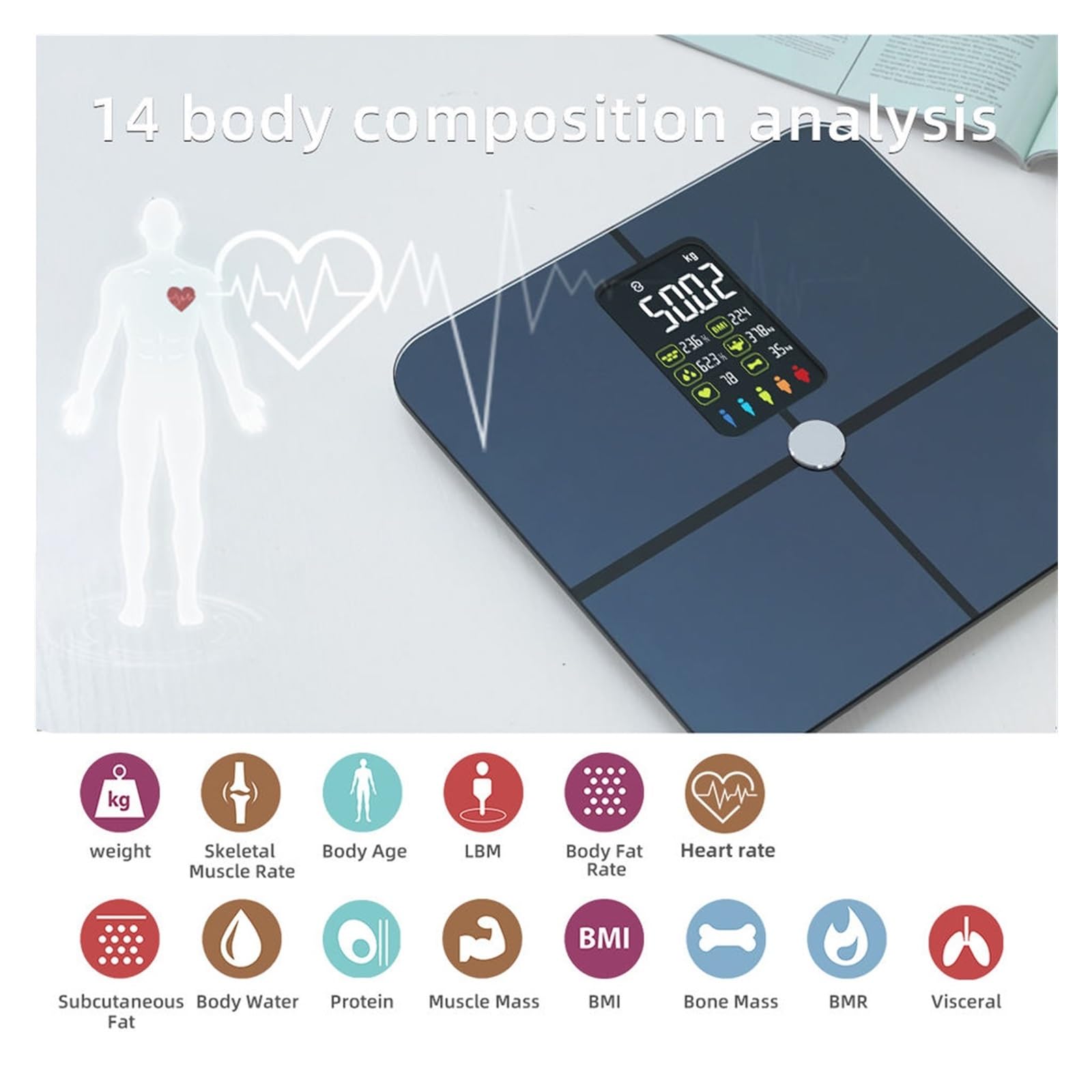 Bilance For Bmi Peso Corporeo E Grasso Bilancia Con Ampio Display Ad Alta Precisione For Il Da Bagno Digitale Bluetooth Preciso E Facile Da Leggere