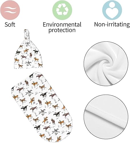 Miniatura 4 de Manta de envolver para bebé, sacos de dormir, unisex occidentales con sombrero, caballo